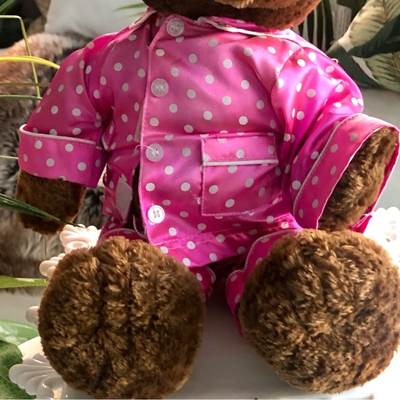 Build-A-Bear Pink Satin Polka Dot Pajamas - Picture 3 of 6